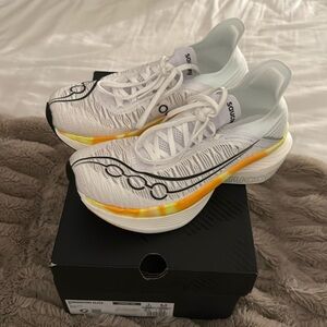 Saucony White and Orange Athletic Shoes